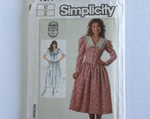 Rare Gunne Sax Vintage 1980s Dress Sewing Pattern, Simplicity 7371, Size 12, Cut, Complete