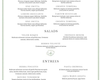 Elegant American Upscale Menu Template | 8.5x14 Canva Menu | Fine Dining Bistro Menu | Editable & Printable Digital Restaurant Menu