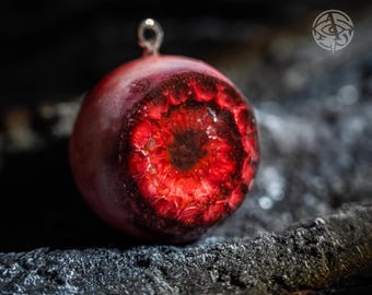 Bloody Evil Eyeball Pendant  Necklace Custom Gothic Dressing Accessories Punk Gift Creepy Gift Spooky Reptile Lover, Halloween Gift Idea