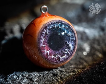 Handmade Resin Eyeball Necklace: Gothic Punk Jewelry, Halloween Accessory