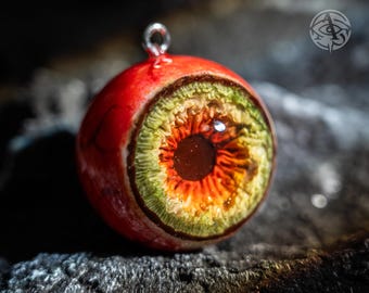 Handmade Realistic Eyeball Necklace, Evil Eye Jewelry, Punk Accessory, Creepy Gothic Jewelry, Halloween Gift Idea, Summer Halloweener