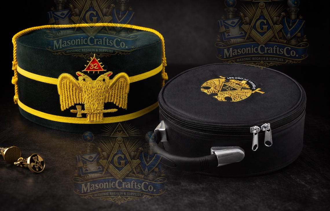 Scottish Rite 32 Cap With Carry Case Wings Down Double Eagle – Hand ...