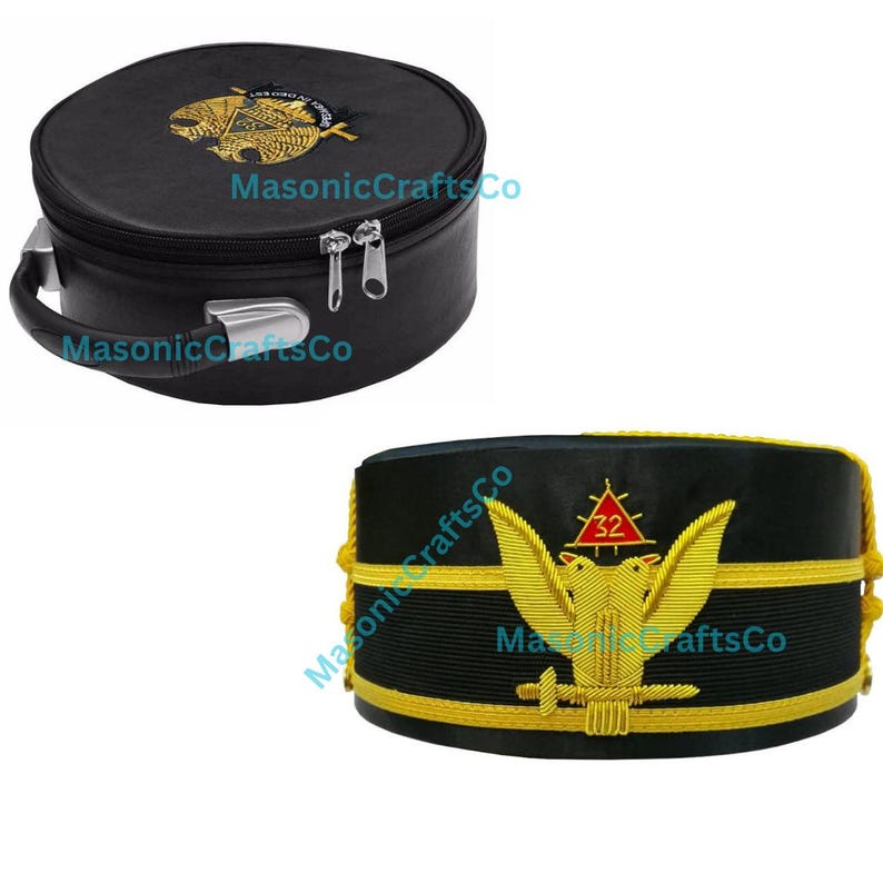 32nd Degree Scottish Rite Masonic Cap With Case – Double Headed Eagle ...