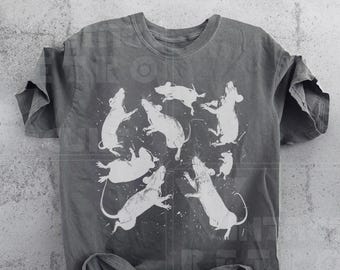 Rat Vintage 90s T-Shirt, Happy Rat Gothic Grunge Clothing, Retro Vintage Tshirt Medieval Rats shirt, Dark Academia Shirts, Rat Gifts for Him