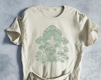 Vintage Mushroom Graphic T-shirts 90's Retro Mushroom Tshirt Mushroom Collector Gardener Shirts Gift Mushroom Hobies Cottage Core Aesthetic