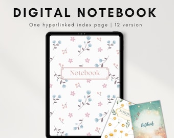 Digital Notebook | 12-in-1 Hyperlinked PDF for GoodNotes, Notability