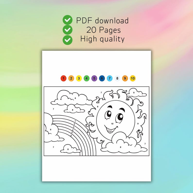 Color by Code Worksheets: Fun Learning Activity, Ages 3-8 (PDF Download ...
