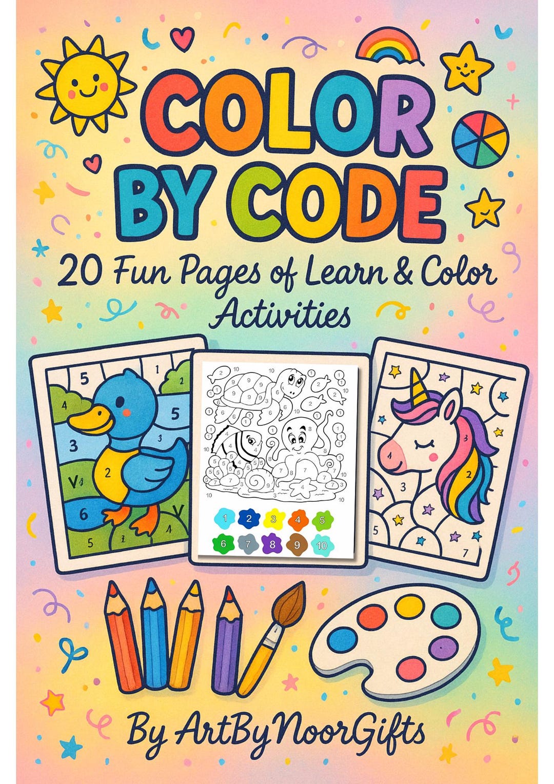 Color by Code Worksheets: Fun Learning Activity, Ages 3-8 (PDF Download ...
