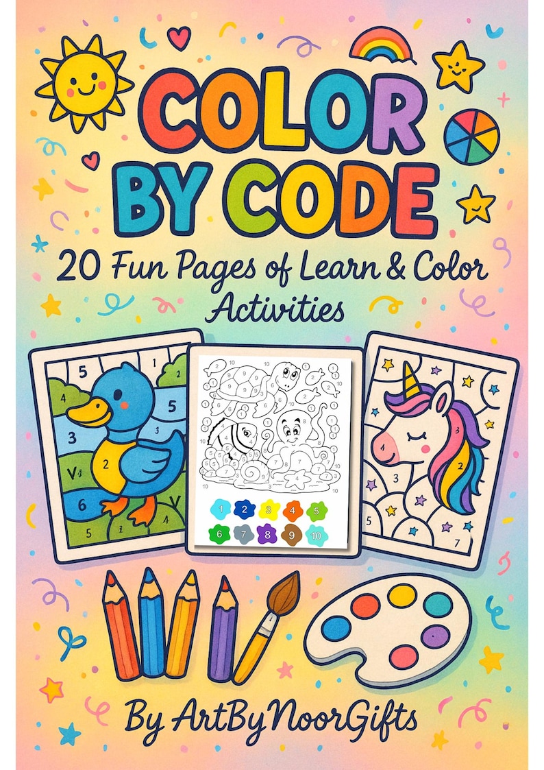 Color by Code Worksheets: Fun Learning Activity, Ages 3-8 (PDF Download ...