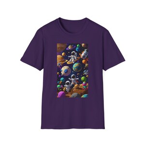 Astronaut in Space Graphic Tee: Unisex Softstyle Cosmic T-Shirt