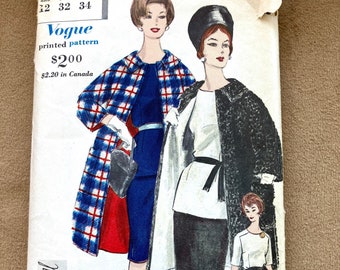 Vintage 50s 60s VOGUE Sewing Pattern, Mid Century Dress and Coat Pattern, Vogue Special Design 4150, Vintage Size 12 Bust 32