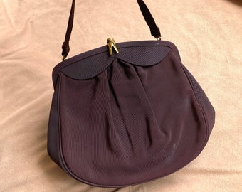 CHOCOLATE Brown 1950s Handbag, Brown Top Handle Bag, Mid Century Purse //FREE SHIPPING// Pinup Retro Rockabilly Style