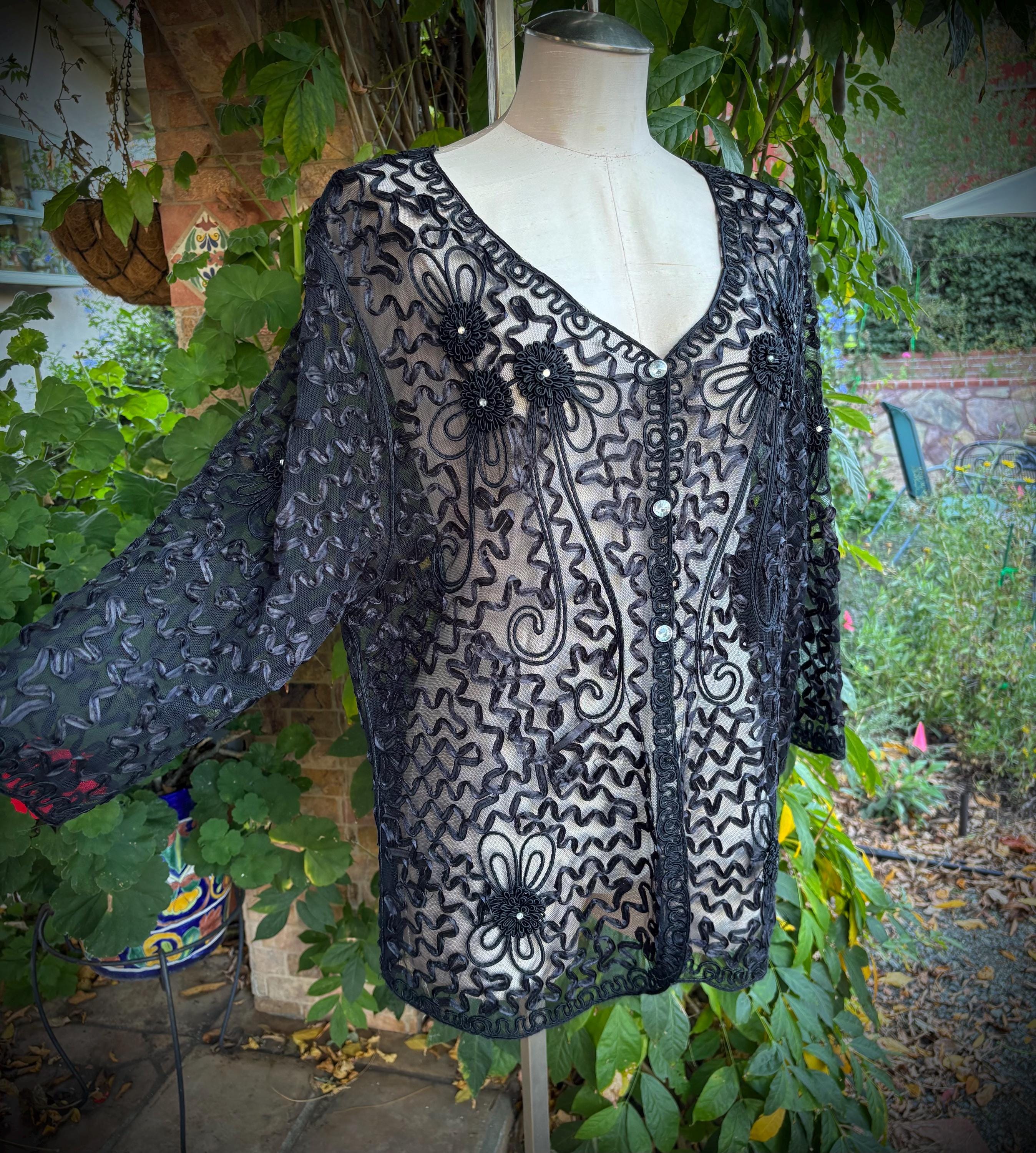 Embroidered Sheer Floral Shirt - Etsy