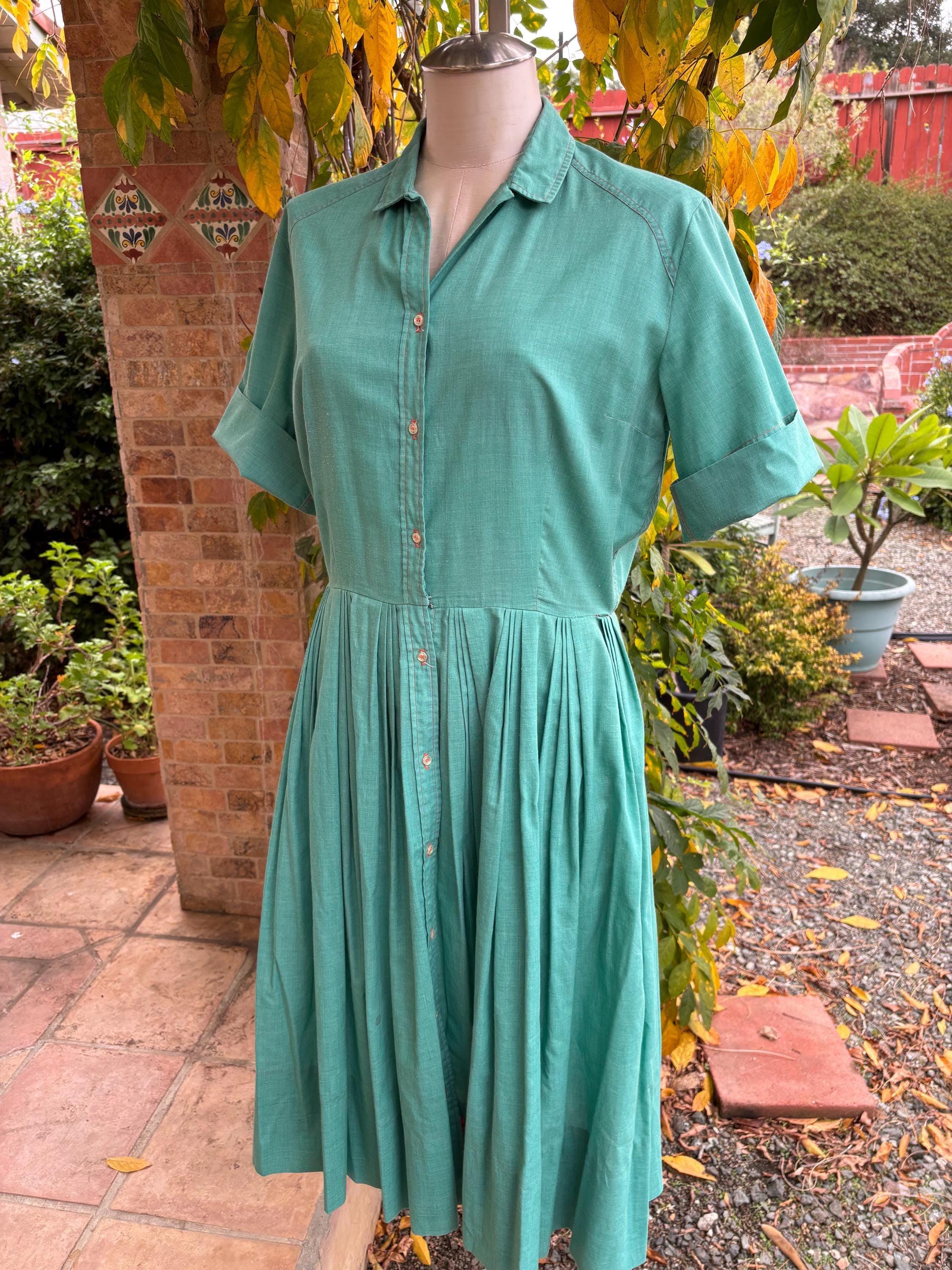 green agua bendita dress Judith Tartan 50s Vintage Style Swing Dresss (XSmall) 8 – Curvique Vintage