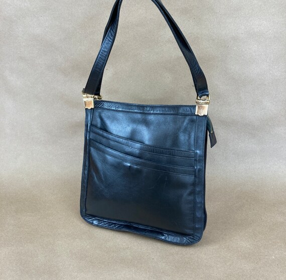 Black leather pocketbook sale