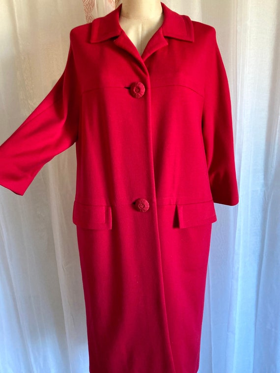 CLASSiC RED Vintage 1960s Coat, Bright Lipstick Re