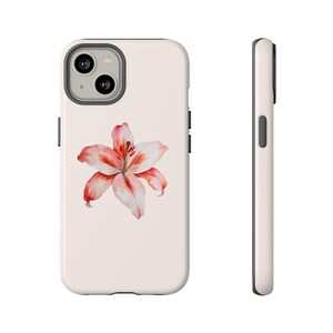 Custodia per telefono a forma di fiore, cover floreale per iPhone, custodia rigida dipinta a mano, custodia protettiva per cellulare, regalo carino per lei, accessorio tecnologico unico
