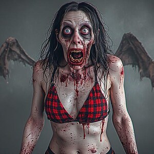 Hon är inte vad hon verkar vara – 8K 3D Goth Demon Girl Horror PLR-paket | 1 minuts video, 3 kortfilmer + 59 bilder (inget ljud) bild 5