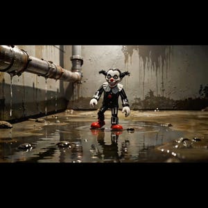 Griezelige clown 3D-animatievideo, horroritem, stockvideo's (mp4-download) afbeelding 3