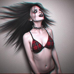 Hon är inte vad hon verkar vara – 8K 3D Goth Demon Girl Horror PLR-paket | 1 minuts video, 3 kortfilmer + 59 bilder (inget ljud) bild 2