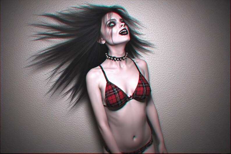 Hon är inte vad hon verkar vara – 8K 3D Goth Demon Girl Horror PLR-paket | 1 minuts video, 3 kortfilmer + 59 bilder (inget ljud) bild 2