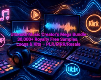 Das Mega Bundle des ultimativen Musikmachers | Über 30.000 lizenzfreie Muster, Loops & Kits – PLR/MRR/Wiederverkauf