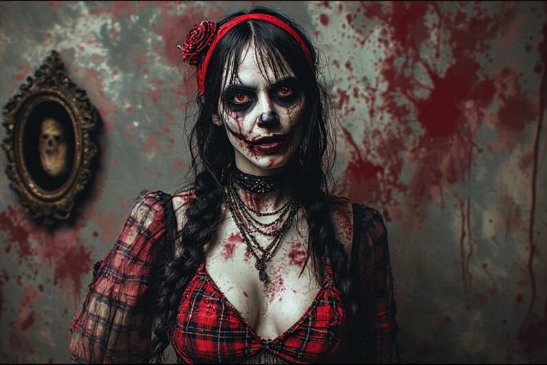 Hon är inte vad hon verkar vara – 8K 3D Goth Demon Girl Horror PLR-paket | 1 minuts video, 3 kortfilmer + 59 bilder (inget ljud) bild 4