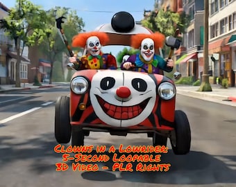 Clown Car 4K Video | Funny Creepy Animation (Digital Download)