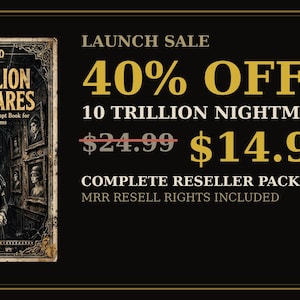 May include: A spiral-bound book titled 10 Trillion Nightmares: The Mix-and-Match Prompt Book for Silent Horror Films, featuring a cover illustration of a person in a dark, ornate room filled with framed portraits on the walls.