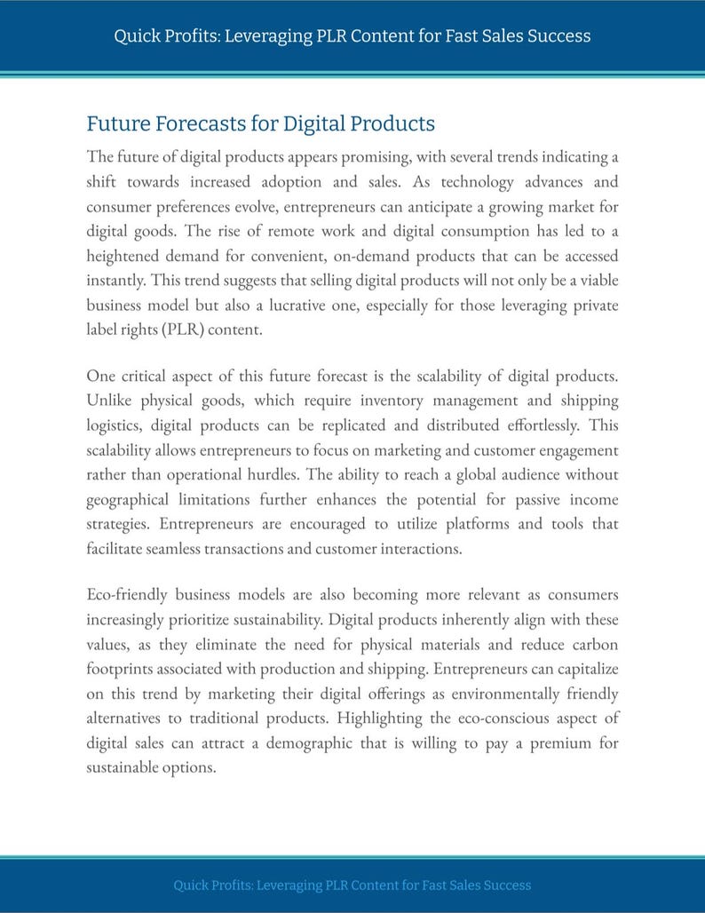 Puede incluir: Texto sobre un fondo blanco que habla sobre el futuro de los productos digitales y c&oacute;mo se est&aacute;n volviendo m&aacute;s escalables y ecol&oacute;gicos. El texto destaca los beneficios de vender productos digitales, como la capacidad de llegar a una audiencia global y el potencial de ingresos pasivos.