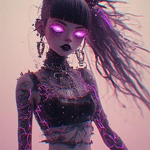 3,2 miljoner varelsebyggare | Gotisk skräck, cyberpunk-grafik (digital nedladdning) bild 8