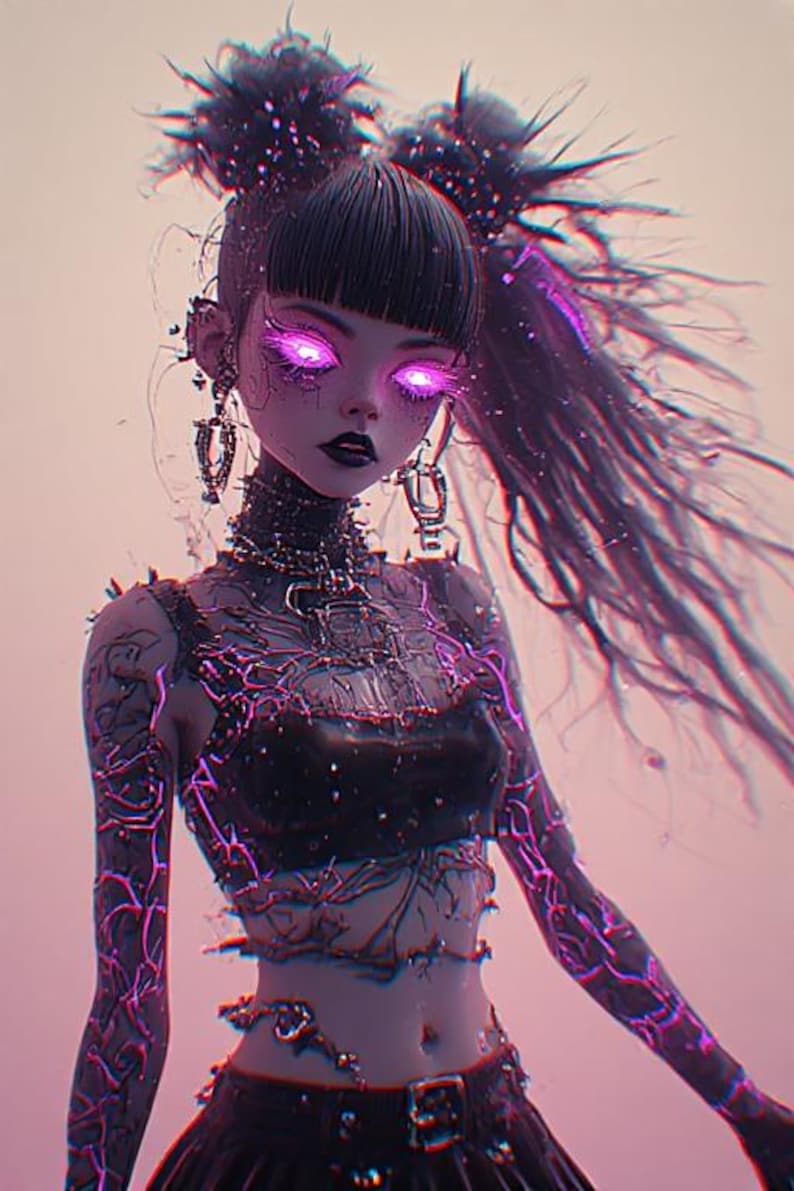 3,2 miljoner varelsebyggare | Gotisk skräck, cyberpunk-grafik (digital nedladdning) bild 8