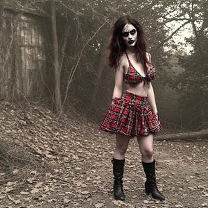 Hon är inte vad hon verkar vara – 8K 3D Goth Demon Girl Horror PLR-paket | 1 minuts video, 3 kortfilmer + 59 bilder (inget ljud) bild 3