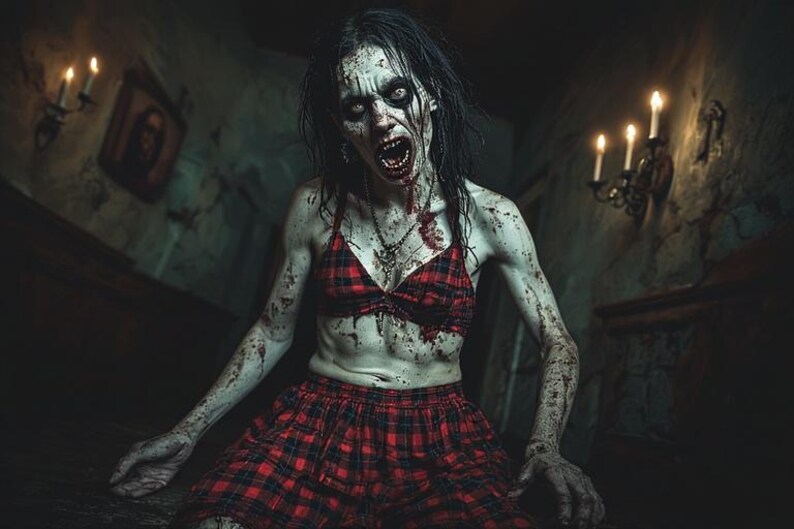 Hon är inte vad hon verkar vara – 8K 3D Goth Demon Girl Horror PLR-paket | 1 minuts video, 3 kortfilmer + 59 bilder (inget ljud) bild 13