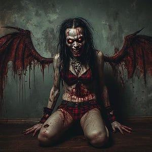 Hon är inte vad hon verkar vara – 8K 3D Goth Demon Girl Horror PLR-paket | 1 minuts video, 3 kortfilmer + 59 bilder (inget ljud) bild 20