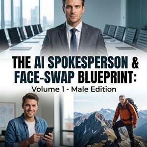 AI-talespersonens ansiktsbytesritning | E-bok för manlig utgåva (digital produkt) bild 1