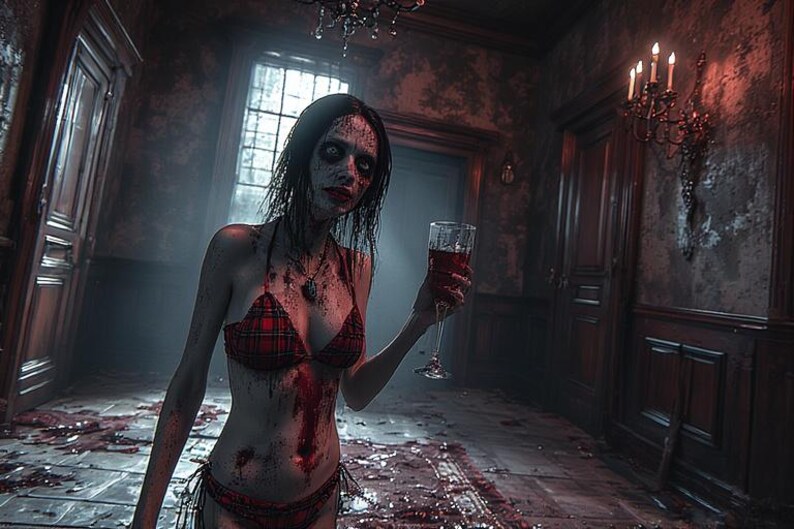 Hon är inte vad hon verkar vara – 8K 3D Goth Demon Girl Horror PLR-paket | 1 minuts video, 3 kortfilmer + 59 bilder (inget ljud) bild 10