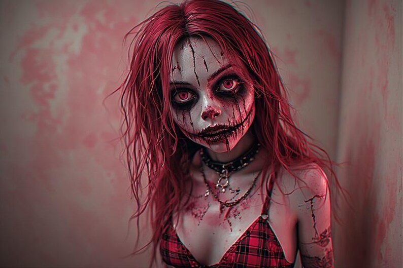 Hon är inte vad hon verkar vara – 8K 3D Goth Demon Girl Horror PLR-paket | 1 minuts video, 3 kortfilmer + 59 bilder (inget ljud) bild 6