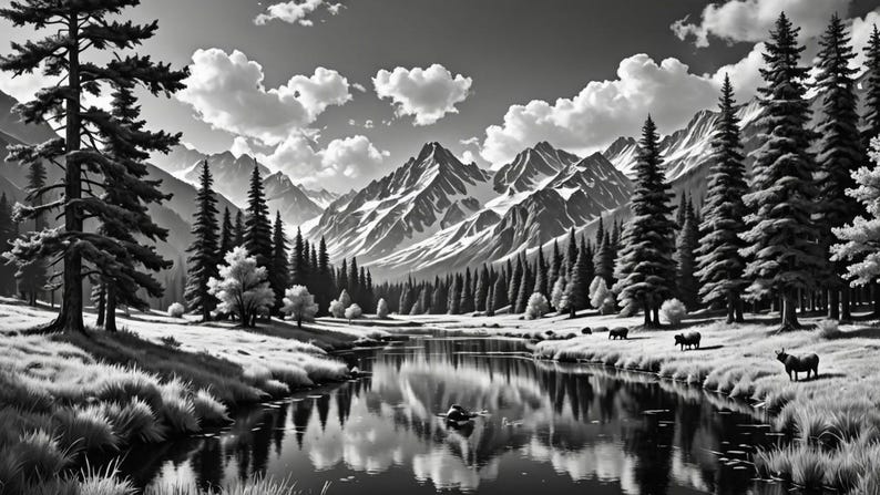 Bob Ross Inspired Landscape Art: 68 8K HD Images with PLR image 4