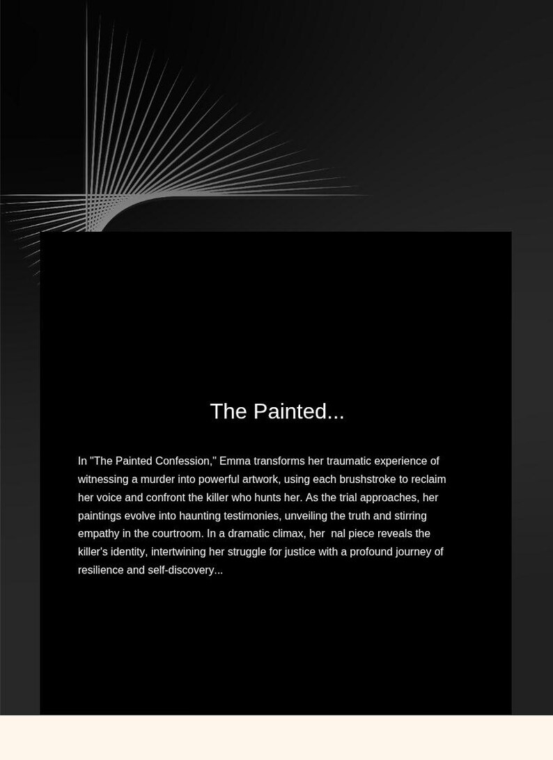 Może przedstawiać: Ciemny, abstrakcyjny wz&oacute;r z czarnym tłem i białym, wachlarzowym wzorem w lewym g&oacute;rnym rogu. Tekst "The Painted..." jest wyśrodkowany, z opisem poniżej.