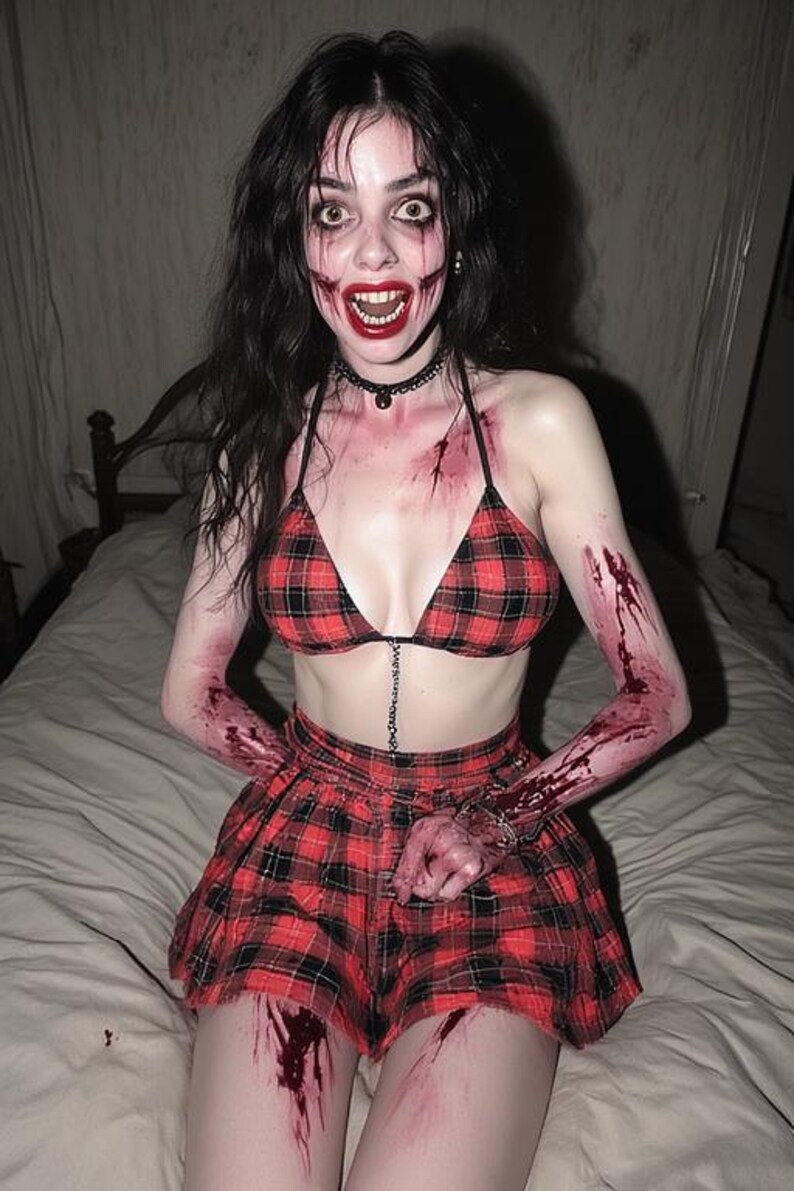 Hon är inte vad hon verkar vara – 8K 3D Goth Demon Girl Horror PLR-paket | 1 minuts video, 3 kortfilmer + 59 bilder (inget ljud) bild 12