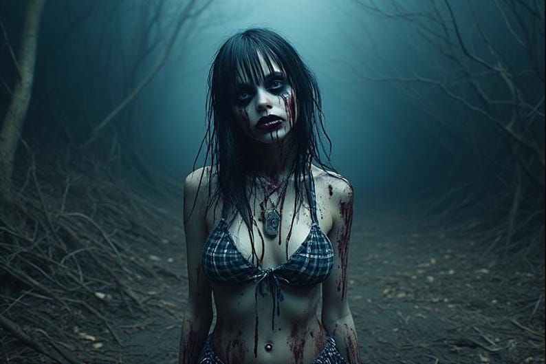 Hon är inte vad hon verkar vara – 8K 3D Goth Demon Girl Horror PLR-paket | 1 minuts video, 3 kortfilmer + 59 bilder (inget ljud) bild 7