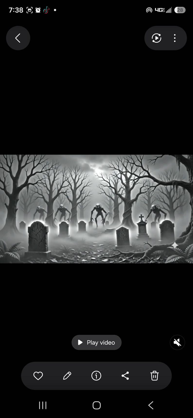 May include: A black and white illustration of a misty graveyard at night featuring several weathered tombstones and bare, leafless trees. Multiple slender, hunched humanoid figures with glowing eyes stand among the graves in the fog.