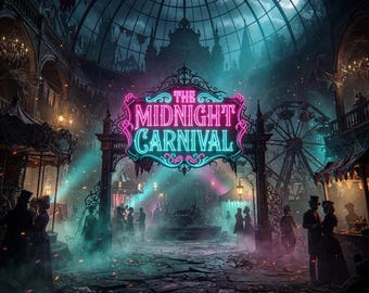 The Midnight Carnival Gothic Victorian Tabletop Game | Printable Role Cards, Sanity Tracker App & Cursed Act Challenges | Murder Mystery PDF