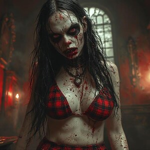 Hon är inte vad hon verkar vara – 8K 3D Goth Demon Girl Horror PLR-paket | 1 minuts video, 3 kortfilmer + 59 bilder (inget ljud) bild 11