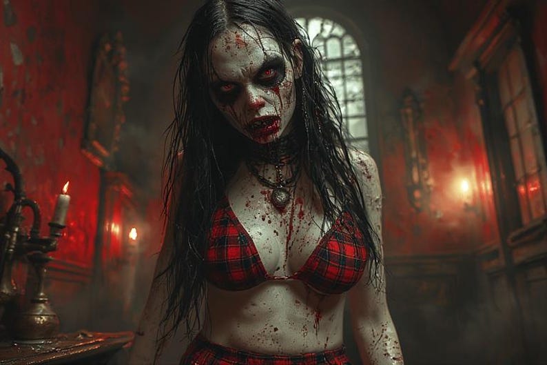 Hon är inte vad hon verkar vara – 8K 3D Goth Demon Girl Horror PLR-paket | 1 minuts video, 3 kortfilmer + 59 bilder (inget ljud) bild 11