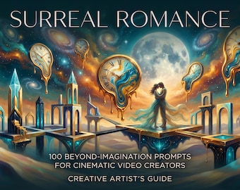 Surreal Romance AI Video Prompts Book | Salvador Dalí Style Cinematic Prompts (Digital Download)