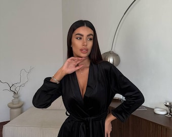 Black Velvet Pant Suit | Elegant Wide Leg Blazer Set