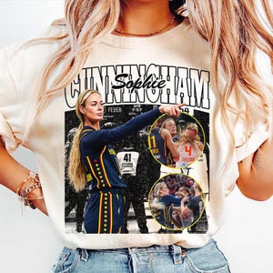 Camiseta vintage de Sophie Cunningham de baloncesto Comfort Colors, meme de Sophie Cunningham señalando