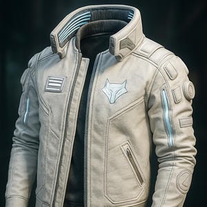Postapocalyptic jacket, cyberpunk jacket, distressed jacket, burning man, white jacket, stage clothing, Halloween costume, distressed jacket